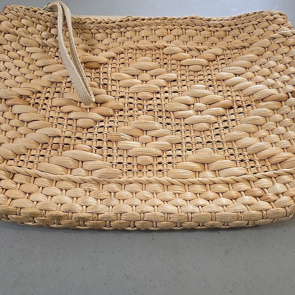 Hand Crafted Beige Woven Tote
